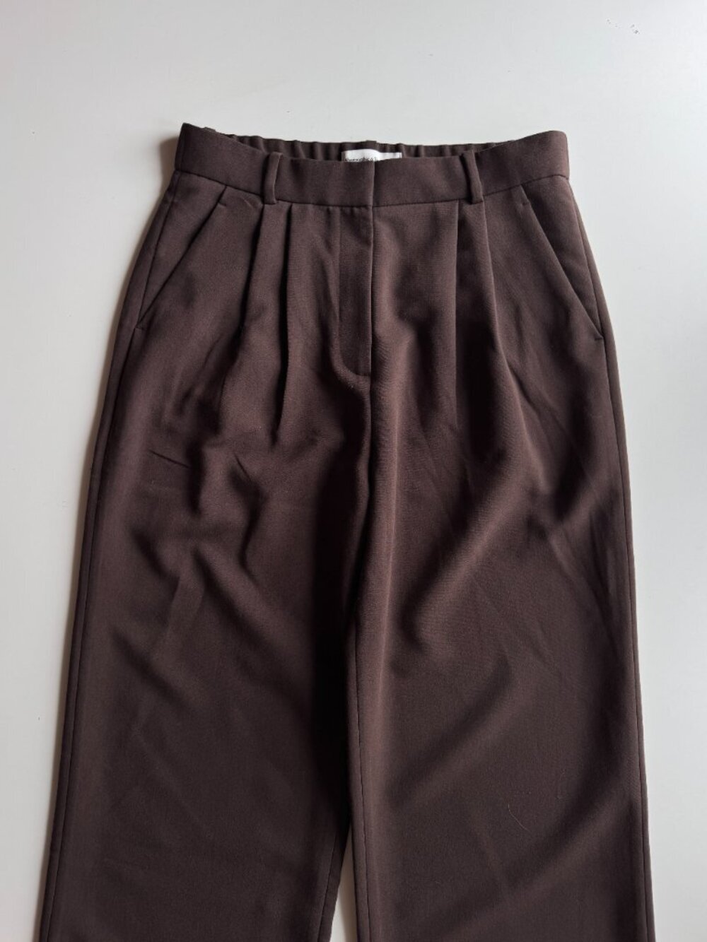 NWT ABERCROMBIE & FITCH Sloane Brown Tailored Wide Leg Trousers Pants, Size 30 - Picture 7 of 14
